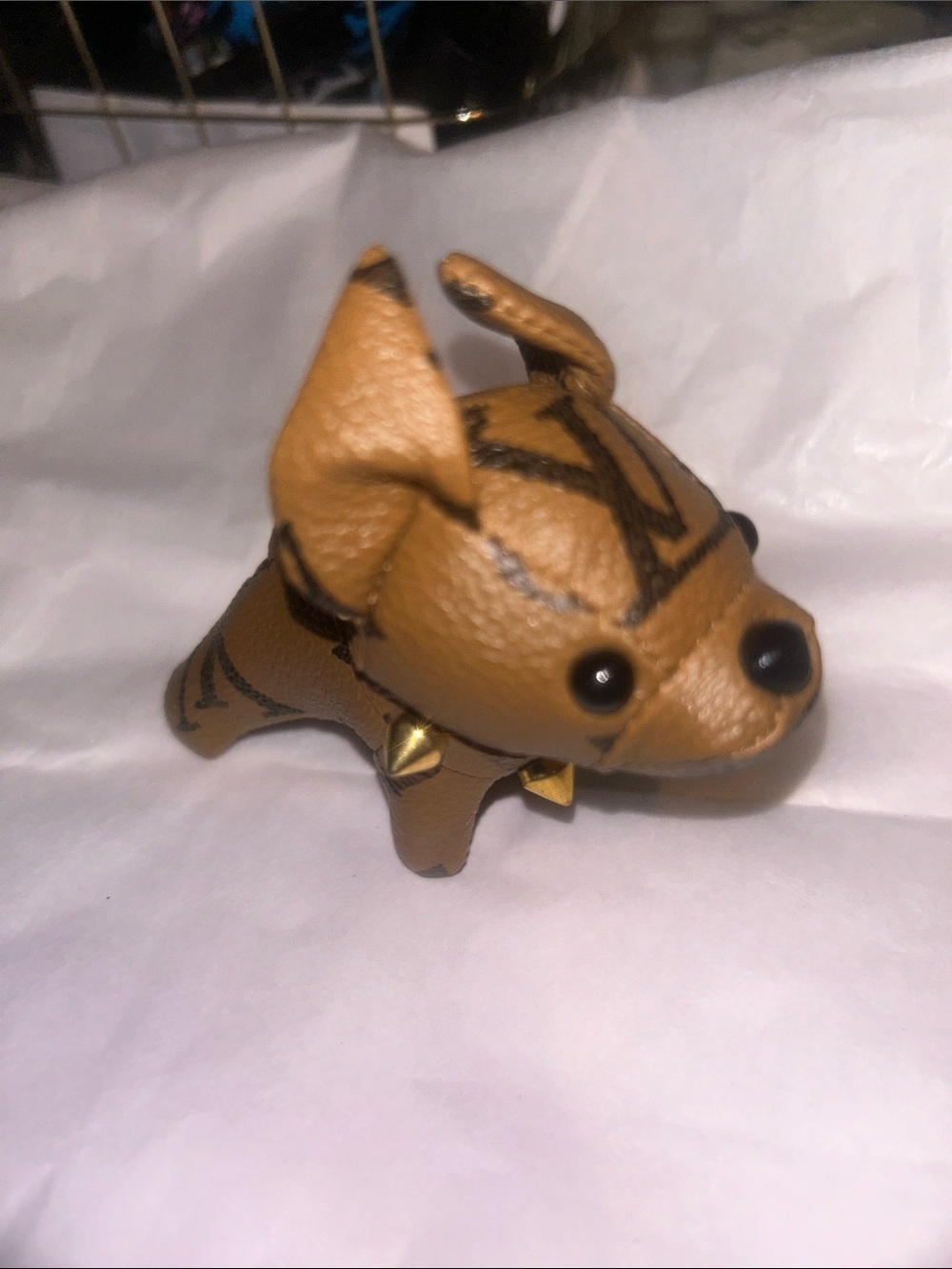 Designer inspired frenchie keychain